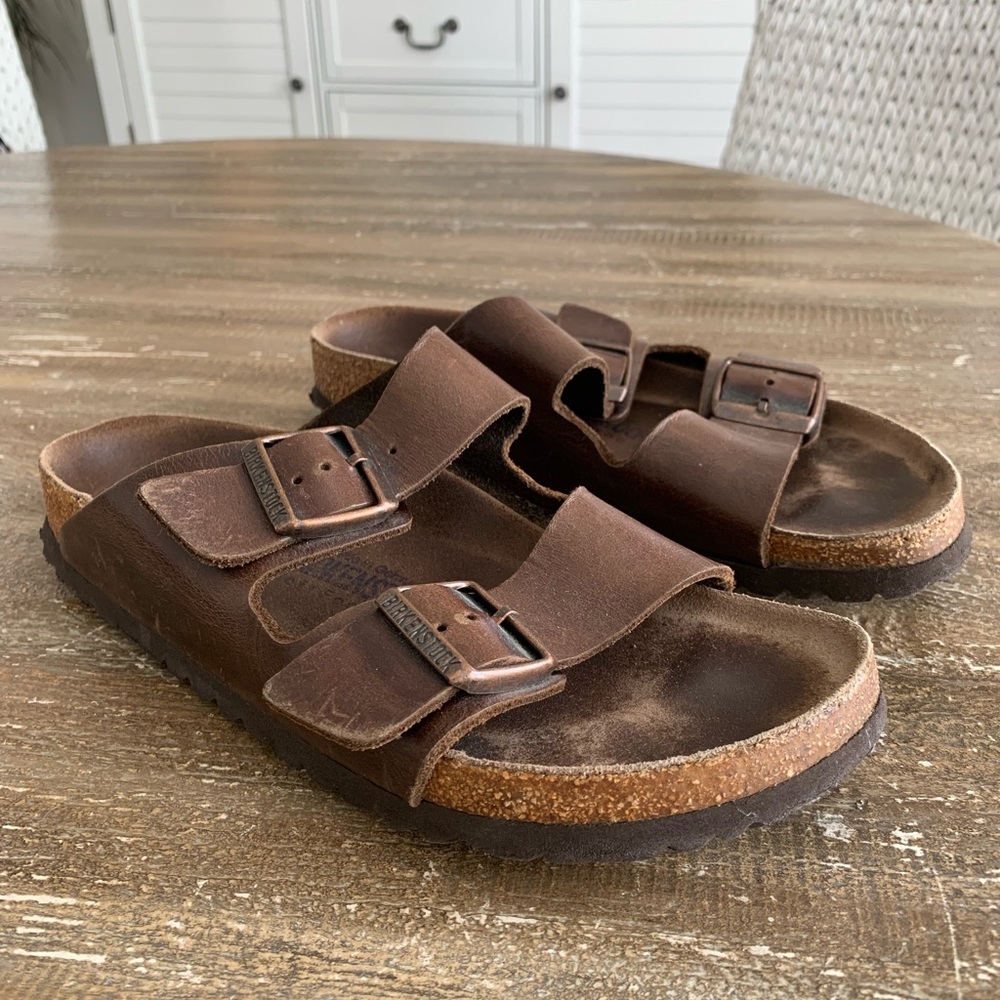 Brown Birkenstock Arizona Slide Sandal